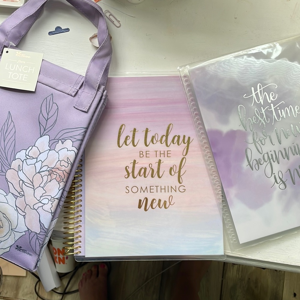 Brand New!! Erin Condren Vision Journal, lunch tote and 7x9 journal cover